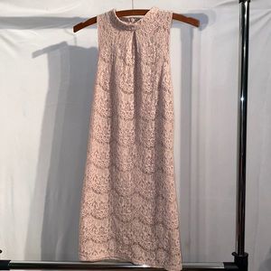 Lace mini dress pink-nude